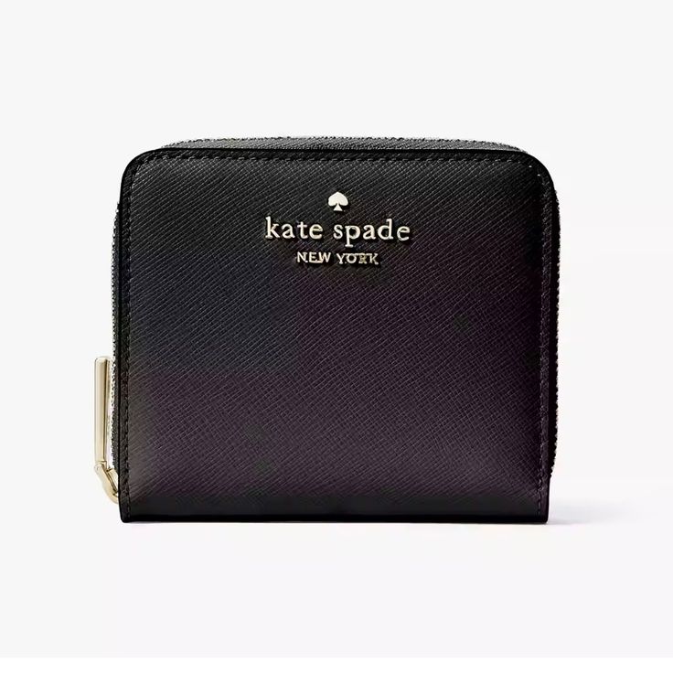 Black Kate Spade Staci Small Zip Around Wallet Nwt Bought As A Gift And Went With Something Else - Never Used, New With Tags. Kept In Smoke Free, Pet Friendly Home In A Drawer. Measurements 4.4" W X 3.7" H X 1.1" D Features Metal Pinmount With Spade Logo Closure Type: Snap Closure Dust Bag Included: No Interior: 6 Credit Card Slots, Bill Fold, Zip Around Coin Compartment With Center Divider Exterior: Id Window, Slip Pocket Materials Saffiano Leather Lining: Two Way Script Logo Lining Elegant Compact Wallet With Zipper Closure, Chic Kate Spade Wallet For Travel, Chic Kate Spade Wallets For Travel, Chic Kate Spade Travel Wallets, Elegant Kate Spade Travel Wallet, Kate Spade Black Wallet With Zipper Closure, Classic Kate Spade Wallets For Daily Use, Kate Spade Compact Wallet For Formal Occasions, Compact Kate Spade Wallet For Formal Occasions