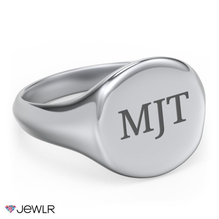 Famously known as the “gentleman’s ring,” this classic round signet ring is the perfect gift for commemorating a special occasion or event, such as a birthday, graduation, anniversary, or retirement. Personalize with an engraving on the ring’s flat surface, with the option of adding a base engraving. Customize in your choice of sterling silver or white, yellow, and rose gold. Modern Signet Ring With Engraving Option For Promise, Modern Signet Ring With Engraving Option For Gift, Oval Signet Ring With Engraving Option For Formal Occasions, Classic Oval Engraved Ring For Formal Occasions, Modern Domed Signet Ring As Gift, Classic Dome Promise Ring, Timeless Classic Design Signet Ring, Modern Domed Signet Ring For Gift, Minimalist Formal Initial Ring Engraved