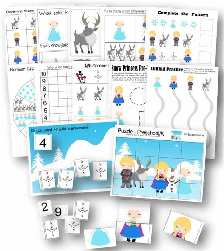 frozen princess printables and activities for kids to practice their number identification skills, including matching numbers