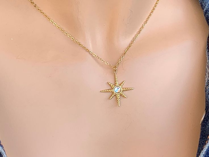 Handmade minimalist adjustable necklace made of stainless steel. Waterproof. length: 16 + extension chain the price is only for the star pendant necklace Dainty Star-shaped 14k Gold-filled Necklace, Dainty 14k Gold-filled Star Necklace, Minimalist Star Shaped Tarnish Resistant Jewelry, Dainty 14k Gold Filled Star Necklace, Gold-plated Star Necklaces With Adjustable Chain, Delicate Star-shaped Jewelry With Delicate Chain, Dainty Gold-plated Star Charm Jewelry, Minimalist Handmade Star Necklaces, Dainty Gold Plated Jewelry With Star Charm