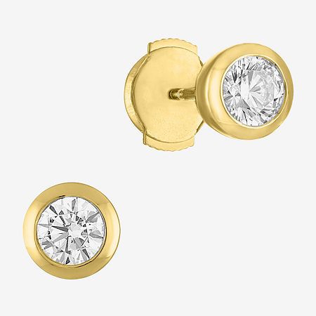 Features: Certified Diamonds, Diamond Bezel, Quick ShipDiamond Clarity: Si2-I1Setting: BezelShape: RoundStone Cut: RoundDiamond Color: G-HMetal Color: YellowEarring Length: 7mmEarring Width: 7mmRounded Carat Weight: 1 Ct. T.w.Care: Wipe CleanStone Type: 2 Lab Grown DiamondAuthenticity: Lab Grown DiamondBirthstone: April BirthstoneEarrings Style: Solitaire Earrings, Stud EarringsMetal: 14k GoldCountry of Origin: Imported Yellow Gold Round Diamond Earrings With Polished Finish, Yellow Gold Round Earrings With Bezel Setting, 14k Gold Round Diamond Earrings With Polished Finish, 14k Gold Polished Diamond Earrings, Gold Round Diamond Earrings With Polished Finish, Gold Polished Round Diamond Earrings, Gold Diamond Earrings With Polished Finish, Modern Yellow Gold Earrings With Brilliant Cut, Modern Gold Earrings With Bezel Setting