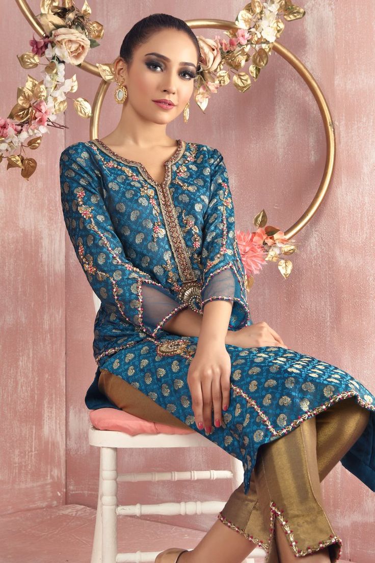 Midnight Muse | Pakistani Designer Outfit | Sarosh Salman Brocade Pants Outfit, Brocade Pants, Designer Outfit, Silhouette Shirt, Net Dupatta, Pakistani Designers, Designs For Dresses, Desi Fashion, Party Wear Dresses