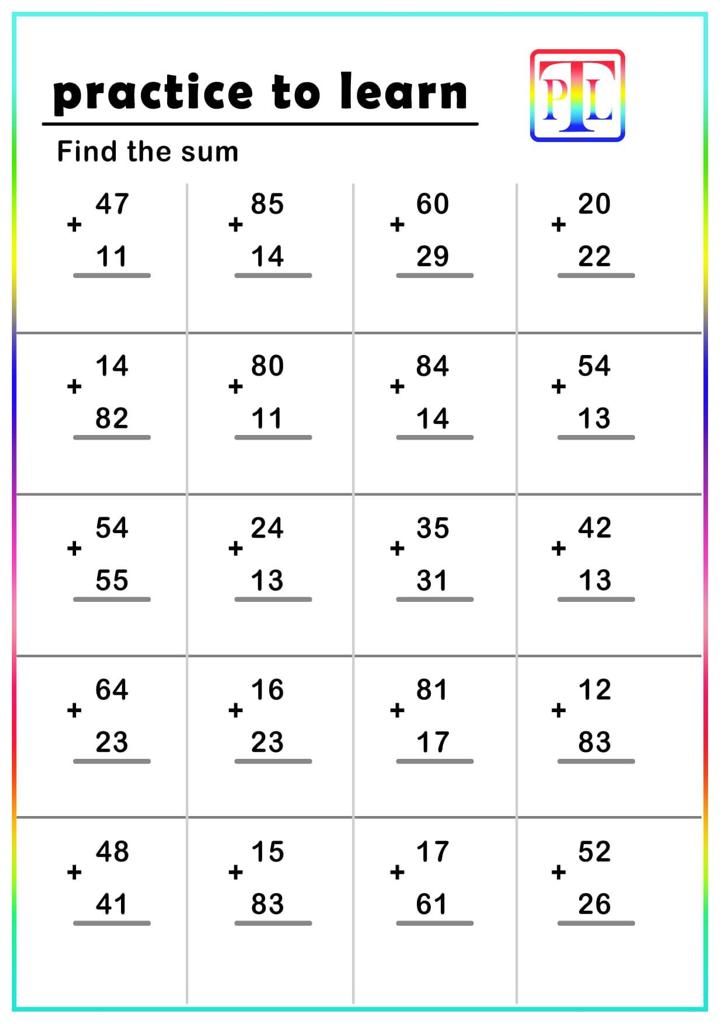 the printable worksheet for addition and subtractional practice with numbers