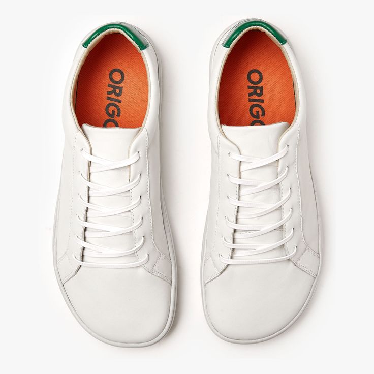 Introducing Gen 3, the latest iteration of our Origo line. These white sneakers, made from genuine leather, are designed for your everyday wear. They feature a vibrant burst of color at the ankle, adding a bold touch to the classic design. Gen 3 offers an enhanced and roomier fit, taking the Origo collection to the next level. Casual Leather Sneakers For Everyday, Everyday White Custom Sneakers With Vulcanized Sole, Everyday Custom White Sneakers With Vulcanized Sole, Low-top Sneakers With White Sole For Everyday Use, Everyday Sneakers With Textured Sole And Round Toe, Everyday White Sole Sneakers With Round Toe, White Casual Sneakers For Everyday Use, Casual Low-top Sneakers For Everyday Use, White Sole Rubber Sneakers For Everyday Use