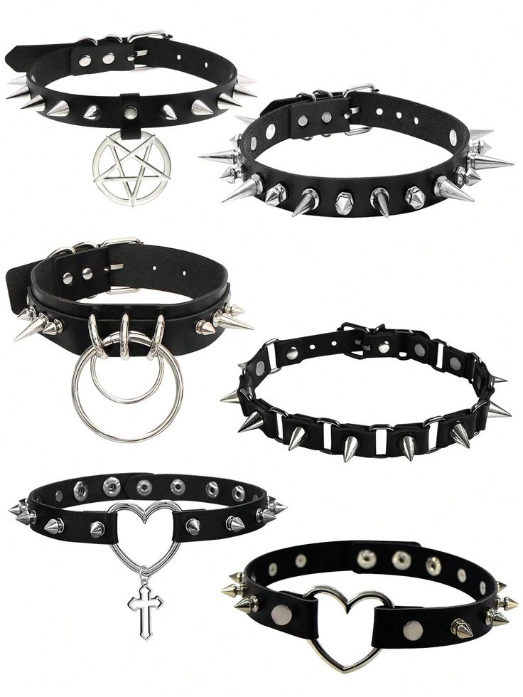 Goth Necklaces, Gothic Choker Necklace, Fiesta Halloween, Leather Choker Collars, Gothic Choker, Goth Choker, Goth Necklace, Y2k Necklace, Gothic Chokers