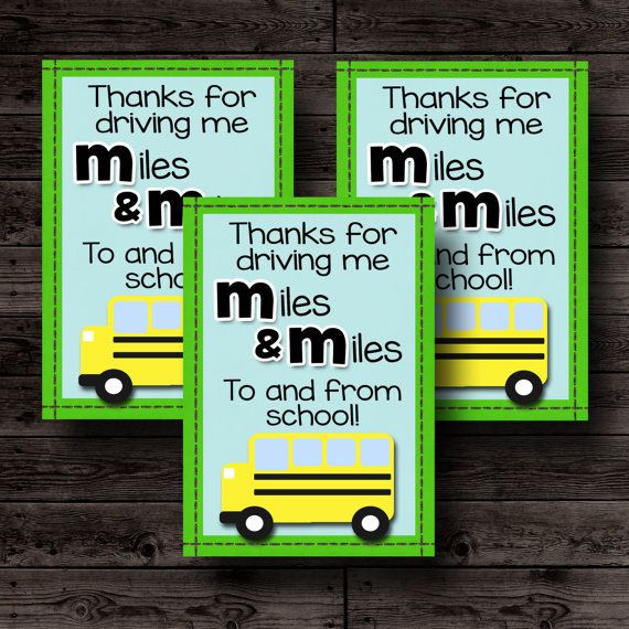 three school bus signs with the words thanks for driving me miles to and from school