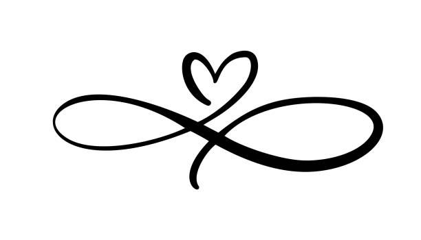 an infinite love symbol with two hearts in the shape of a heart on a white background