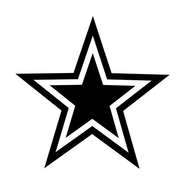 a black and white star logo