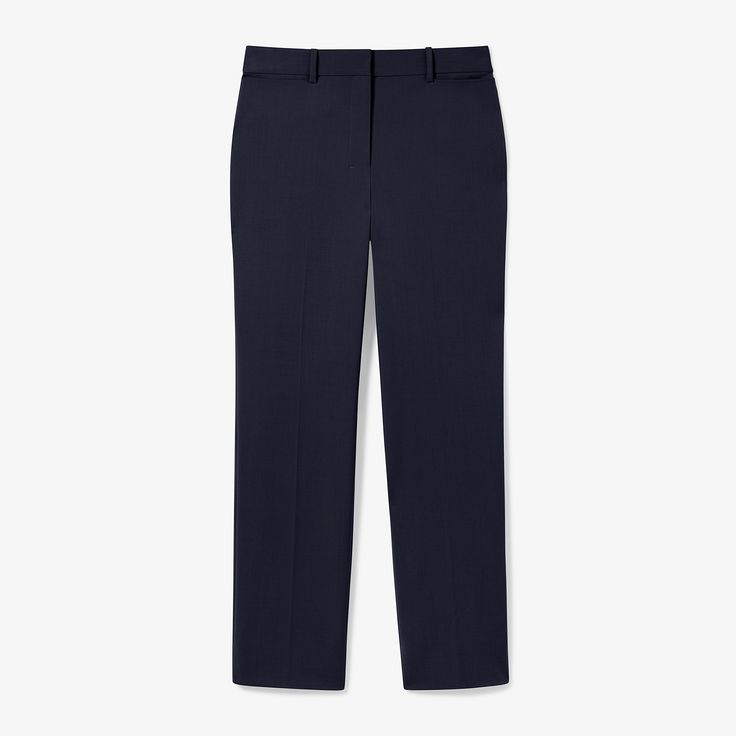 The straight-leg version of our popular Horton pant , the Smith is elongating and impeccably tailored—but with an extra-streamlined silhouette. Try this machine-washable suiting trouser with the matching Kati jacket or Yiyan blazer , or go Power Casual with a polished T-shirt . Want to complete the suit? Shop all mix and match pieces in this fabric . Made in China with fabric from Italy. Elegant Straight Silhouette Pants With Pressed Crease, Elegant Stretch Dress Pants Straight Fit, Elegant Pants With Pressed Crease And Straight Silhouette, Elegant Straight Stretch Dress Pants, Elegant Straight Pants With Pressed Crease, Elegant Stretch Straight Dress Pants, Elegant Straight Pants For Business, Elegant Straight Bottoms For Business, Elegant Straight Business Bottoms