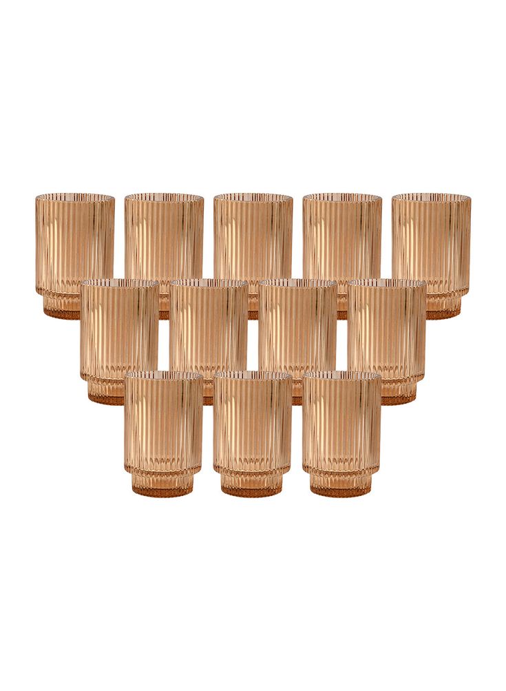 set of twelve gold - plated glass tumblers