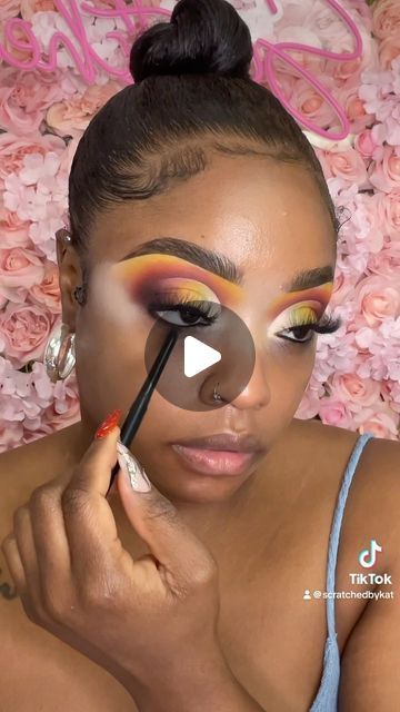 Sunset Eyeshadow Tutorial Step By Step, Make Up Rose, Eyeshadow Tutorial Step By Step, Eye Makeup Step By Step, Sunset Eyeshadow, Step By Step Eyeshadow, Fall Eyeshadow Looks, Makeup Colorful, Shadow Makeup