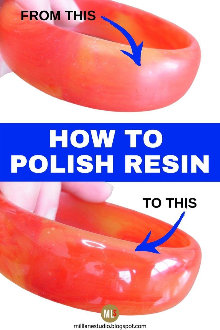 two pictures showing how to polish an inflatable toothbrush with the words, how to polish resin