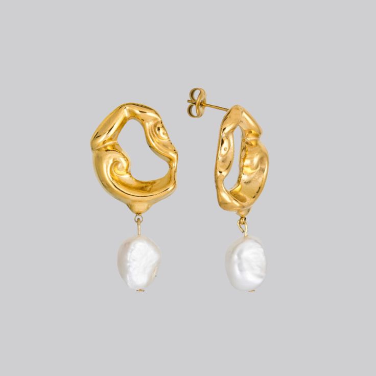 Formal Gold-plated Pearl Pendant Earrings, Elegant High Luster Earrings For Evening, Glamorous Gold-plated Bridal Earrings For Formal Occasions, Glamorous Gold Plated Bridal Earrings For Formal Occasions, Chic Baroque Pearl Jewelry For Weddings, Pearl Earrings For Evening, Pearl White Pearl Earrings For Evening, Timeless Pearl Charm Drop Earrings, Pearl Drop Earrings With Charm For Evening