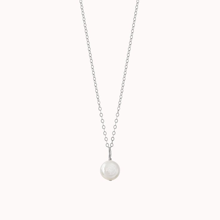 A classic must-have for every collection! This beautiful pearl necklace was designed for effortless, all day wear... casual chic over your tee straight into evening elegance, you can't go wrong! Handcrafted in our Salt Lake City studio ✨ Classic Sterling Silver Pearl Necklace For Everyday, Everyday White Gold Necklace With Pearl Charm, Everyday Pearl Necklace With Pendant, Everyday White Gold Pearl Drop Necklaces, Everyday White Gold Pearl Drop Necklace, Elegant Everyday Necklace With Pearl Charm, Everyday White Gold Necklace With Pearl Drop, Everyday White Gold Pearl Necklace, Feminine Pearl Necklace With Pendant For Everyday