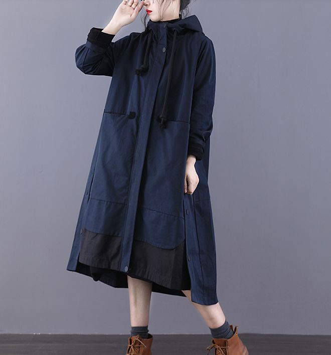 Long Women Casual Hooded Parka Plus Size Coat Jacket ,Custom make service available! Please feel free to contact us if you want this dress custom made.Materials used: cotton blendedSize: M: chest:112 cm length:98-106 cm sleeve：56 cm L : chest:116 cm length:99-107 cm sleeve：57 cm Most of our dresses are made of cotton linen fabric, soft and breathy. loose dresses to make you comfortable all the time.Flattering cut. Makes you look slimmer and matches easily.Payment:We accept payment by paypal and Casual Cotton Long Parka, Long Cotton Parka With Pockets, Cotton Long Coat Parka With Pockets, Navy Cotton Hooded Outerwear, Navy Hooded Cotton Outerwear, Spring Cotton Parka, Navy Cotton Outerwear For Winter, Spring Cotton Long Coat Parka, Cotton Long Coat Parka For Spring