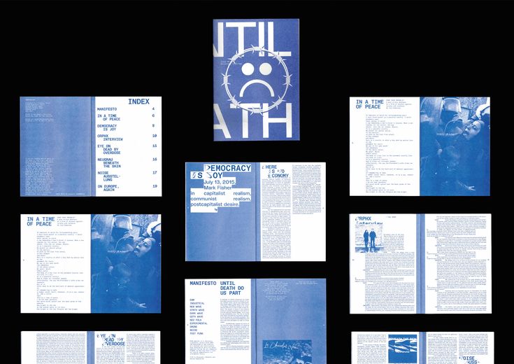 blue brochure with images of people and words that say, it's all ah