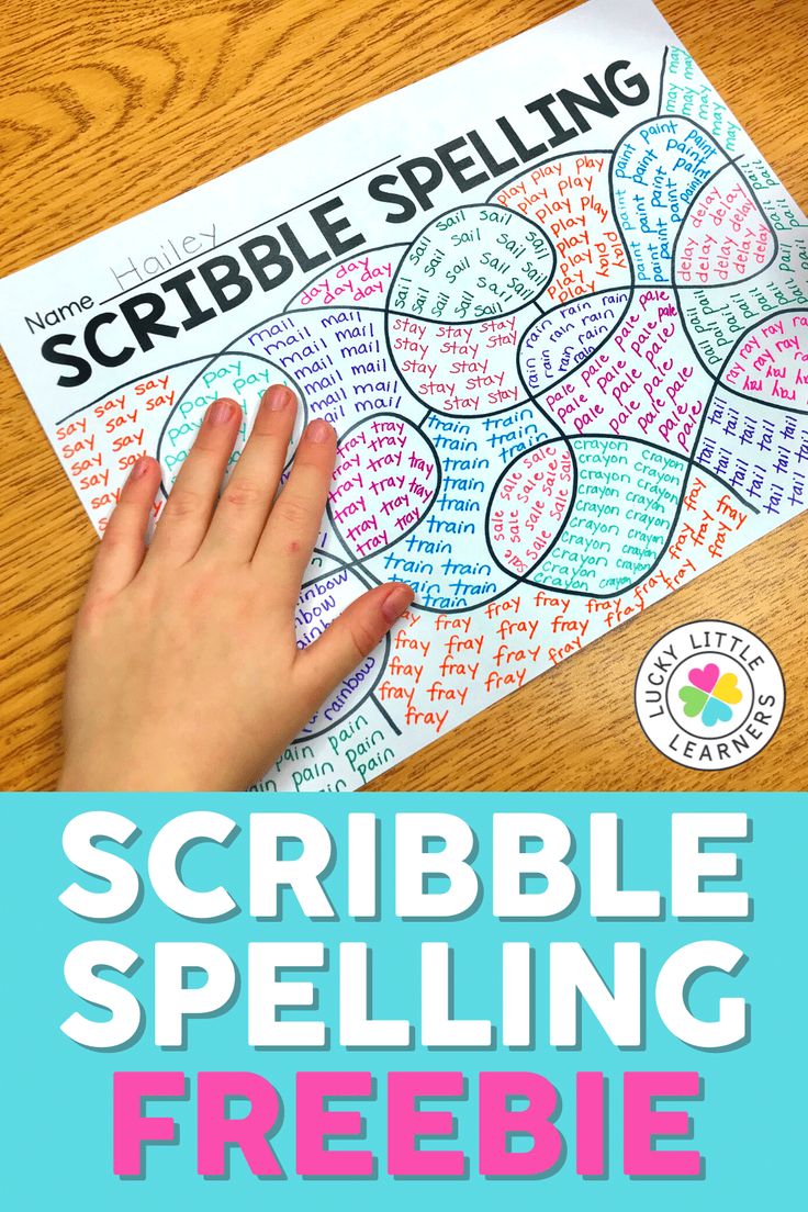 the scribble spelling game for kids to practice their spelling skills with this freebie