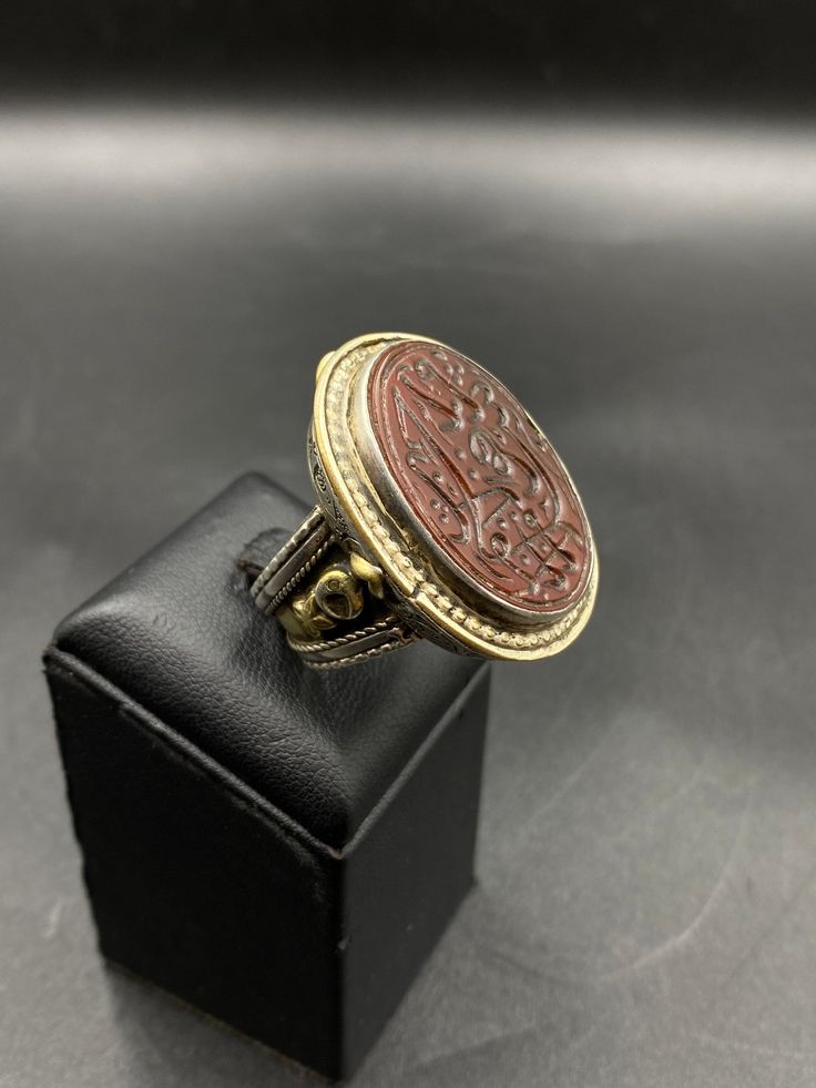 Wonderful Afghani Silver Ring With Beautiful Islamic Prayer Writhing Craved On Red Agate, Ring Size : 10 US Ring Weight : 18.6 grams Antique Engraved Red Jewelry, Red Engraved Antique Jewelry, Red Oval Intaglio Ring, Luxury Agate Ring Jewelry, Red Intaglio Rings For Anniversary, Antique Carnelian Intaglio Rings, Spiritual Carved Round Ring, Spiritual Style Carved Oval Jewelry, Spiritual Carved Oval Jewelry