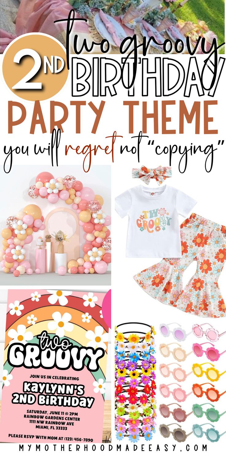 two birthday party themes with text overlay