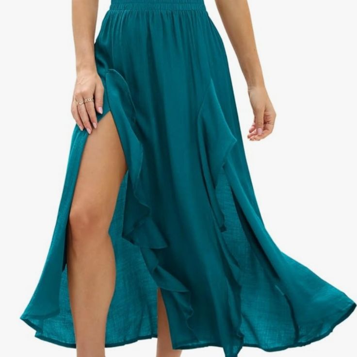 Beautiful Flowing Skirt Summer Maxi Skirt, Maxi Skirts Summer, Long Flowy Skirt, Ruffle Maxi Skirt, High Waisted Maxi Skirt, Womens Maxi Skirts, Floral Dresses Long, Long Skirts, Flowing Skirt