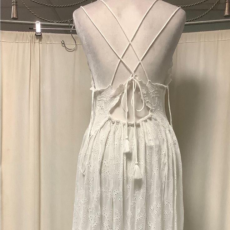 Questions? Leave A Comment Below! White Summer Dress Long, Conformation Ideas, Spaghetti Strap White Dress, Grad Fits, Food Spread, White Lace Maxi Dress, Orange Midi Dress, Embroidered Dress Boho, Corset Style Tops