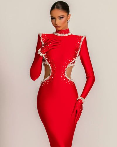 African Wear For Women, Red Evening Dress, Women's Evening Dresses, African Wear, Formal Event, Evening Dress, Red Color, Evening Dresses, Long Sleeves