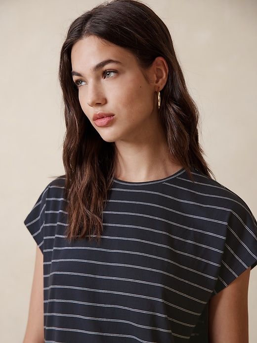 Striped Dolman-Sleeve T-Shirt | Banana Republic Factory Material Girl, Banana Republic Factory, Material Girls, Dolman Sleeve, Banana Republic, Sustainability, Fashion Forward, Short Sleeves, Relaxed Fit