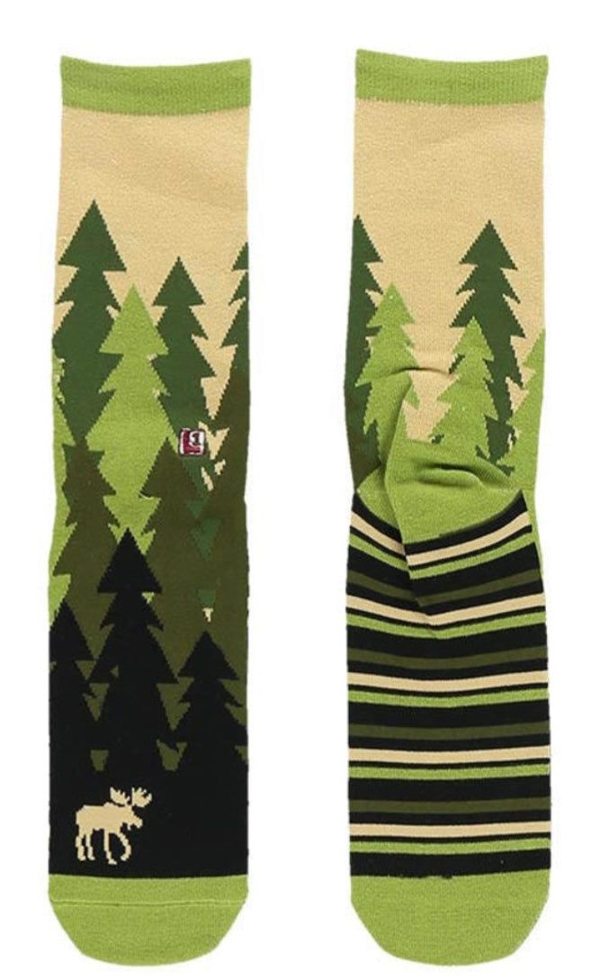 Forest crew socks Casual Multicolor Fall Socks, Casual Mid-calf Socks For Stocking Stuffer, Green Casual Knee-high Socks For Stocking Stuffer, Casual Green Knee-high Socks, Green Mid-calf Casual Socks, Casual Green Mid-calf Socks, Casual Mid-calf Green Socks, Green Socks For Outdoor Winter Activities, Green Cotton Winter Socks