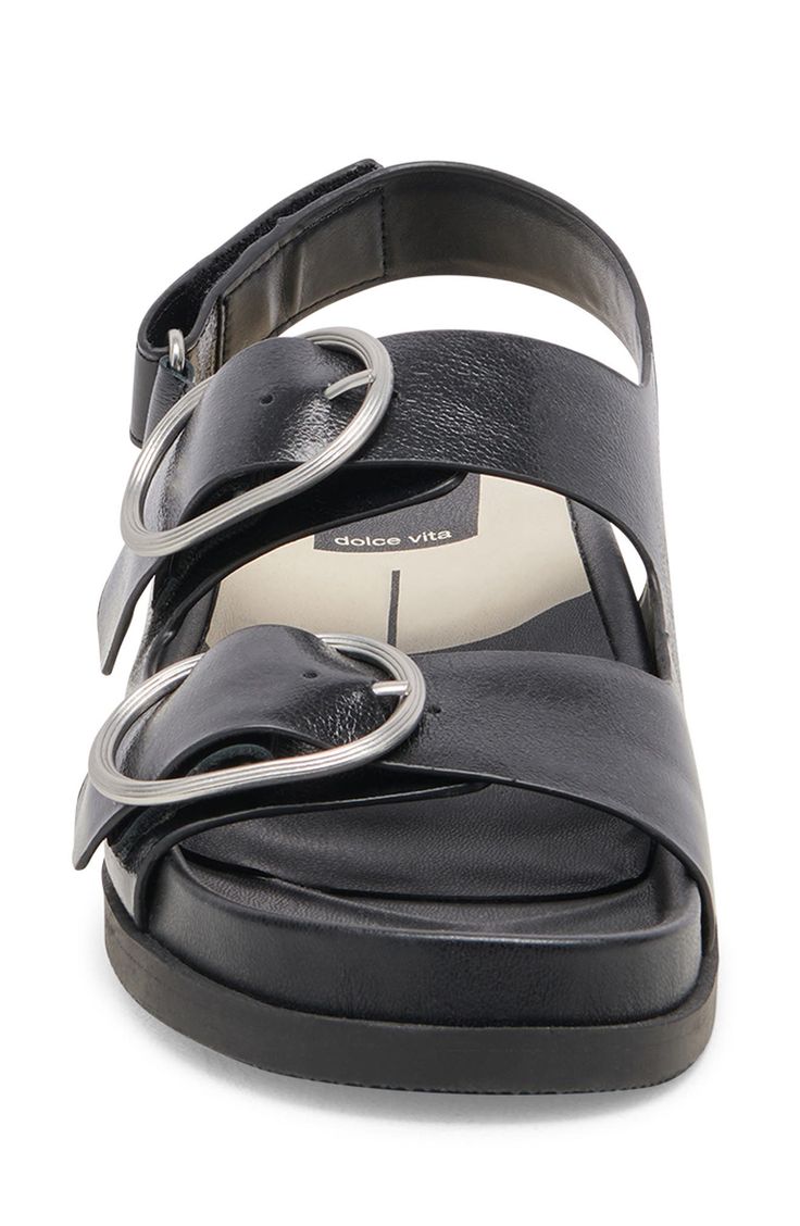 Woven buckle straps amplify the casual sophistication of a go-to sandal set on a just-right platform. 1 1/2" heel; 3/4" platform (size 8.5) Adjustable slingback strap with hook-and-loop closure Textile upper/synthetic lining and sole Imported Synthetic Open Toe Sandals With Tang Buckle, Chic Footbed Sandals With Heel And Ankle Strap, Spring Ankle Strap Footbed Sandals With Tang Buckle, Modern Sandals With Buckle Closure Medium Width, Ankle Strap Footbed Sandals With Buckle Closure, Sandal Women, Platform Sandals, Womens Sandals, Nordstrom