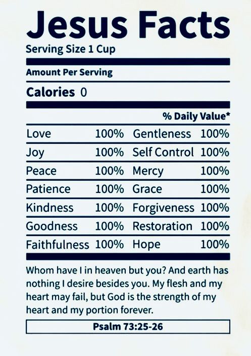 the nutrition label for jesus fact