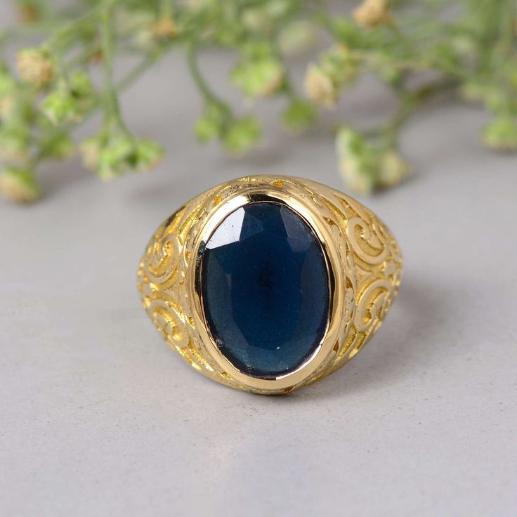 Welcome to My shop We provide the Excellent quality Jewelry to our Customers. Customer satisfaction is our first priority. Vintage brass ring with beautiful design. Handmade Items Product:- Ring Material:- Brass, 925 Sterling Silver Gemstone:- Blue Onyx We have 925 Sterling silver rings in all size for both men and women. We always use precious and semi precious gemstone for making jewelry. If you have any design in your mind so please let us know we will try our best to made it( For customization Making charges will apply). we give fast delivery service. If you have any questions or problem please contact us :- (naruto100798@gmail.com) Thank you. Vintage Signet Ring With Birthstone For Promise, Vintage Handmade Signet Ring For Promise, Antique Handmade Engraved Ring For Promise, Handmade Vintage Signet Ring For Promise, Handmade Vintage Crystal Ring For Formal Occasions, Vintage Handmade Signet Promise Ring, Antique Handmade Engraved Promise Ring, Antique Sapphire Gemstone Ring Gift, Antique Handmade Signet Ring For Anniversary