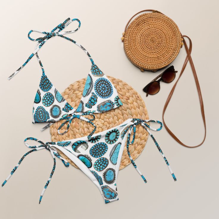 Yeehaw Turquoise Crazy String Bikini Turquoise Stretch Swimwear Beachwear, Turquoise Stretch Swimwear For Beachwear, Fitted Turquoise Swimwear For Beachwear, Turquoise Swimwear For Sunbathing, Turquoise Tie-side Swimwear For Pool, Turquoise Tie-side Bottom Swimwear For Pool, Stretch Turquoise Swimwear For Beach Season, Turquoise Beachwear Swimwear, Turquoise Tie-side Bottom Swimwear