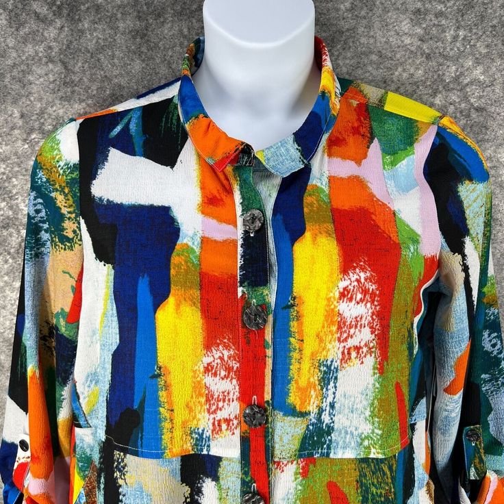 I just added a new item to eBay, Ali Miles Shirt Women Medium Wire Collar Abstract Art to Wear Funky Boho TAGS! #eBay #eBaySeller Relaxed Fit Multicolor Patterned Shirt, Casual Long Sleeve Tops With Abstract Print, Casual Abstract Print Shirt For Fall, Casual Fall Shirt With Abstract Print, Fitted Multicolor Shirt With Vibrant Print, Fitted Multicolor Vibrant Print Shirt, Printed Multicolor Shirt For Fall, Multicolor Printed Shirt For Fall, Spring Shirt With Multicolor Abstract Print