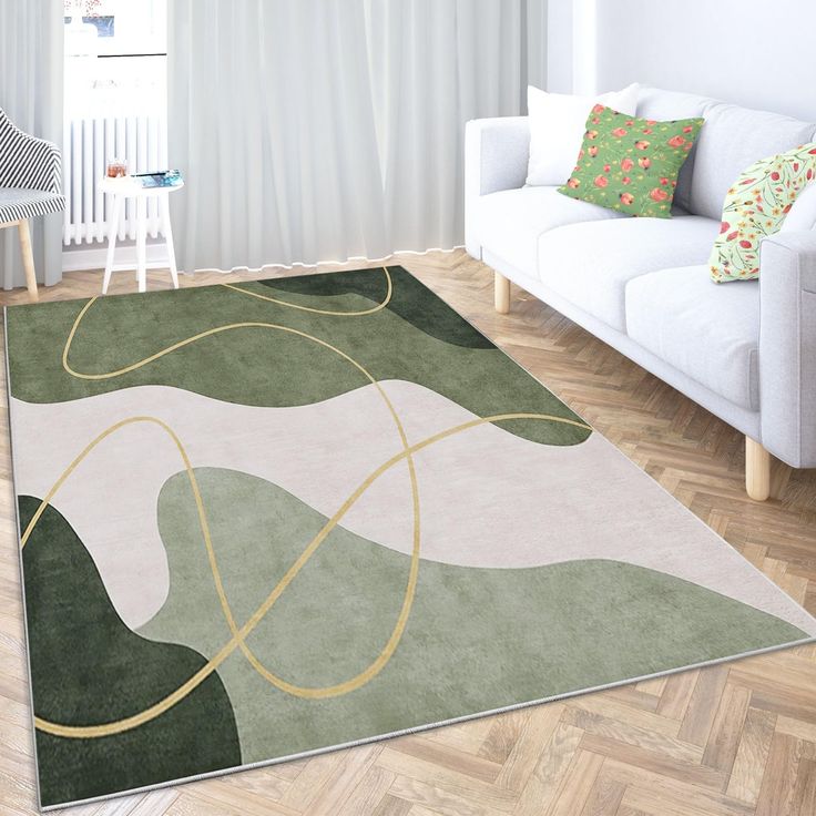 PRICES MAY VARY. SIZE : The carpet size is6ft*9ft(W180CM*L270CM), 3D stereoscopic visual design, no fading, no pilling,full MATERIAL : Made from durable flannel, our rugs are not only super soft, but also stain-resistant. Easy to place in entryways and under furniture, perfect for high-traffic areas of your home EASY MAINTAIN: To spot clean the rug, it is recommended to use a mild detergent and warm water. Gently blot the affected area with a clean cloth or sponge, being careful not to rub or sc Nordic Rug, European Living Room, Color Verde Claro, Area Room Rugs, Durable Carpet, Irregular Patterns, Bedside Rug, Indoor Carpet, Polyester Rugs