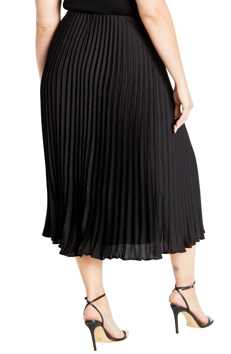 Allover pleats lend graceful movement to this closet-essential skirt cut to a midi length for timeless appeal. Concealed-elastic waist Lined 100% polyester Machine wash, line dry Imported Graceful Movement, Closet Essentials, Pleated Midi Skirt, Nordstrom Store, City Chic, Midi Length, Midi Skirt, Elastic Waist, Nordstrom