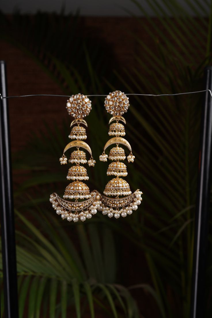 Chandbalis Polki Earrings Jadau Earrings Kundan Earrings Ad Earrings Indian Wedding Jewelry Bridal Jewelry Designs 925 Silver SHABURIS - Etsy 22k Gold Dangle Jhumkas For Wedding, 22k Gold Jhumkas For Wedding, 22k Gold Wedding Danglers For Diwali, 22k Gold Danglers For Wedding And Diwali, 22k Gold Chandbali Bridal Earrings With Latkans, 22k Gold Chandbali Wedding Danglers, Wedding Chandbali Danglers In 22k Gold, 22k Gold Meenakari Bridal Earrings For Celebration, 22k Gold Bridal Earrings With Meenakari For Celebrations