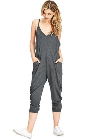 Solo Cropped Jumpsuit – Pink Ice Comfortable Solid Jumpsuits And Rompers With Pockets, Casual Jumpsuits And Rompers With Pockets For Loungewear, Casual Stretch Jumpsuits And Rompers For Loungewear, Comfortable Summer Jumpsuits And Rompers With Side Pockets, Gray Jumpsuits And Rompers For Fall Loungewear, Casual Gray Jumpsuits And Rompers For Lounging, Casual Stretch Jumpsuits For Loungewear, Comfortable Jumpsuits And Rompers With Pockets, Casual Gray Jumpsuits And Rompers For Loungewear