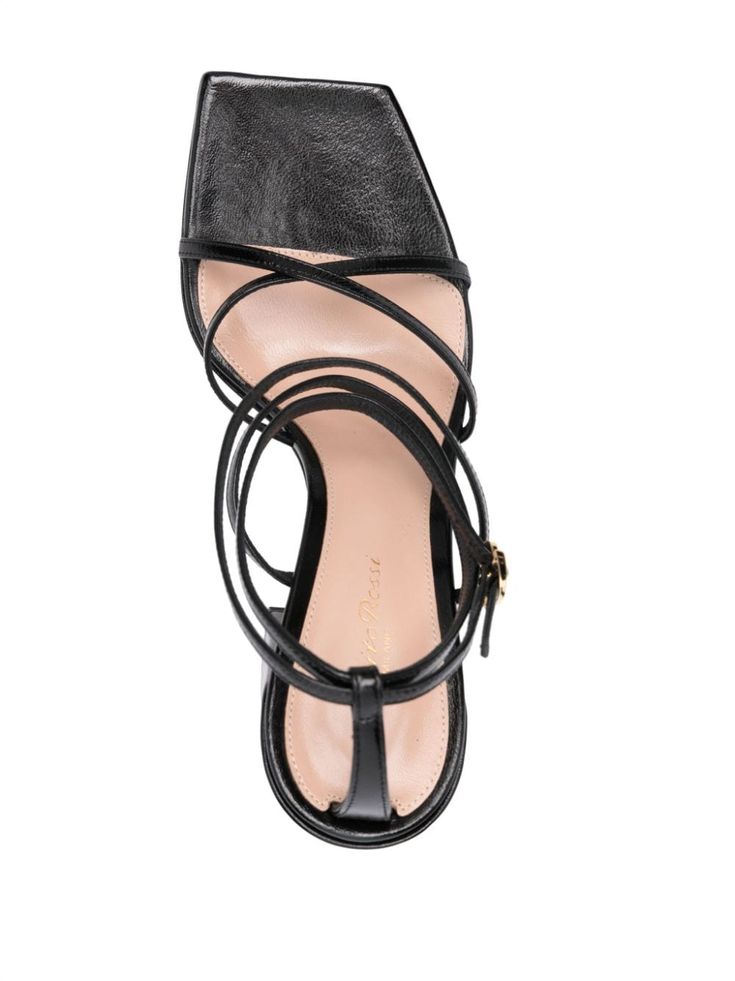 Leather Heels Sandals, Black Leather Sandals, Black Sandals Heels, Leather Cap, Ankle Strap Heels, Leather Jewelry, Heel Sandals, Gianvito Rossi, Strap Heels