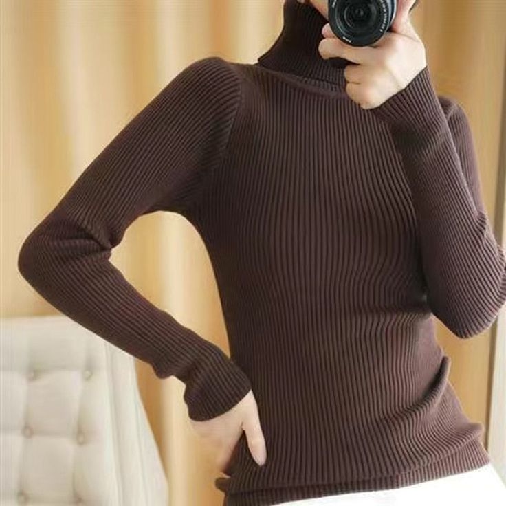 This is perfect for those who are looking for a clothing for a good price. It is fashionable, stylish, and it will look great on anyone who wears it. Do you wanahavit? Trendy Brown Sweater, Trendy Brown Solid Color Sweater, Trendy Brown Turtleneck Top, Brown Knit Tops For Winter, Brown Knitted Long Sleeve Top, Brown Knitted Winter Tops, Brown Knitted Tops For Winter, Winter Soft Knit Brown Top, Brown Soft Knit Top For Winter