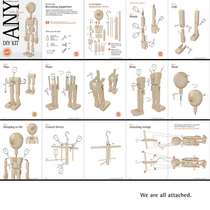 the instructions for making wooden toys are shown in several different positions, including woodworking