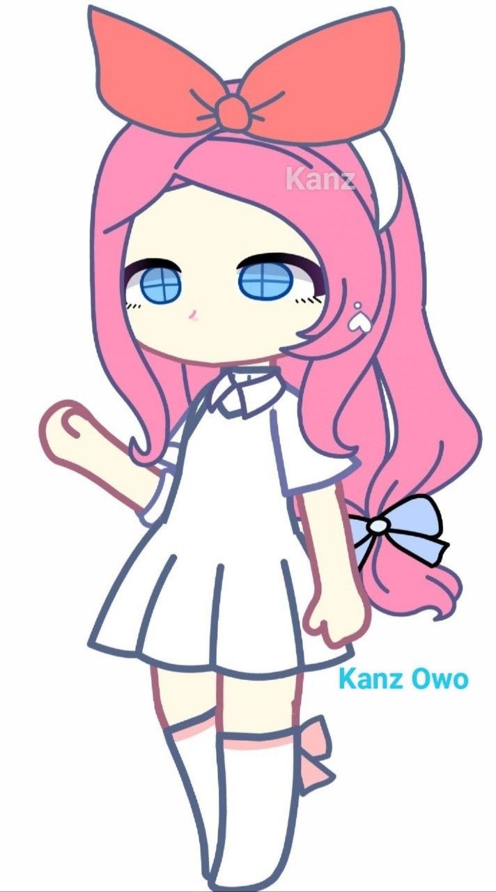 a drawing of a girl with pink hair and blue eyes holding a butterfly in her hand