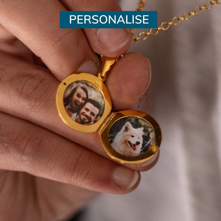 This 18 carat gold vermeil personalised men's round locket necklace is a perfect way to keep loved ones close. Personalise it with two photos and get it engraved to make it even more special.  PERSONALISATION:  * For a truly personalised locket, select "Add Two Photos" from our "personalisation" dropdown.  * Once you have ordered your locket, please send us your 2 chosen photos via Etsy Messages. Simply click on "Contact The Seller" or "Ask a Question" to send us your photos.  * If you require a Luxury Gold Locket Necklace Gift, Luxury Engraved Locket Necklace Gift, Personalized Yellow Gold-plated Locket Necklace, Gold Polished Keepsake Locket Necklace, Yellow Gold Necklace For Father's Day Gift, Father's Day Medallion Jewelry Gift, Gold Engraved Necklaces For Father's Day, Luxury Gold Jewelry For Anniversary Gift, Gold Polished Locket Necklace Gift