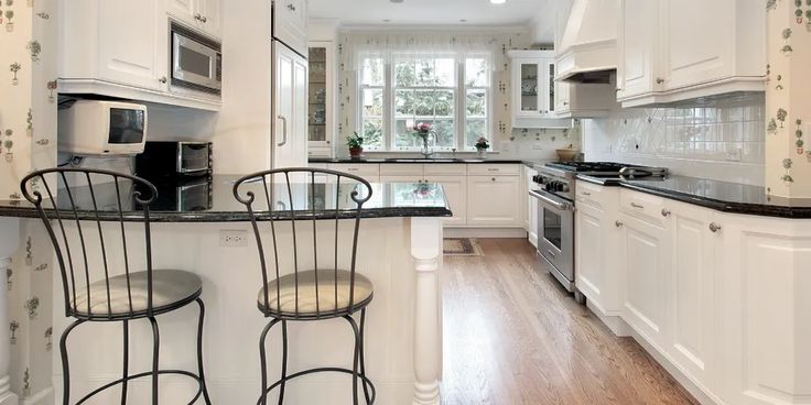 the kitchen is clean and ready for us to use in its new owner's home