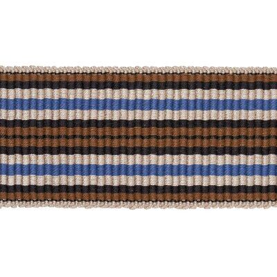 a blue, brown and white striped ribbon