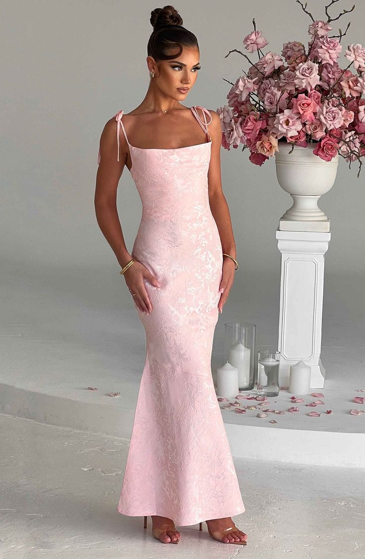 Whitney Maxi Dress - Blush Formal Light Pink Dress, Prom Dress Maxi, Prom Dresses Maxi, House Of Cb Prom Dresses, Light Pink Maxi Dress Formal, Candy Pink Prom Dress, Pink Maxi Dress Formal, Floral Pink Prom Dress, Pretty Maxi Dresses