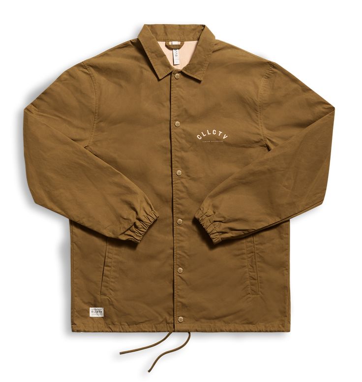 a brown jacket with the word liberty written on it, and an embroidered white line across the chest