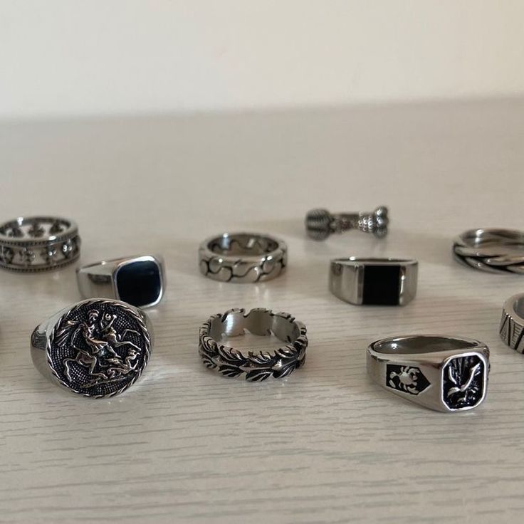 Mens Alternative Jewelry, Male Jewelry Aesthetic, Men’s Jewellery, Men Jewelry Aesthetic, Men’s Jewelry, Male Fashion Accessories, Jewelry Accessories Men, Male Rings, Boy Jewelry