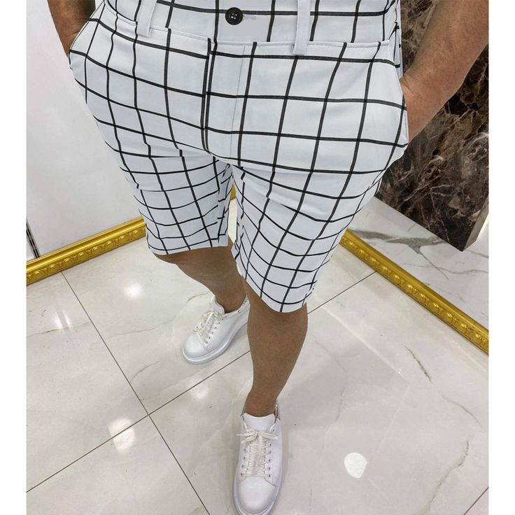 Style: casual style Pants type: straight Type: skinny Pants: Short Pant Pattern: Plaid Season: summer Fabric: Micro stretch Material: Cotton Size Chart Item(cm) Waist Length Hips S 80 51 100 M 84 52 105 L 88 53 110 XL 93 54 115 2XL 98 55 121 3XL 104 56 127 Manual measurement:±2CM Tuxedo Wedding Groomsmen, Boy Prom Outfit, Pant Pattern, Printed Summer Shorts, Men Jeans Pants, Pants Short, Trendy Mens Fashion, Short Pant, Casual Chinos