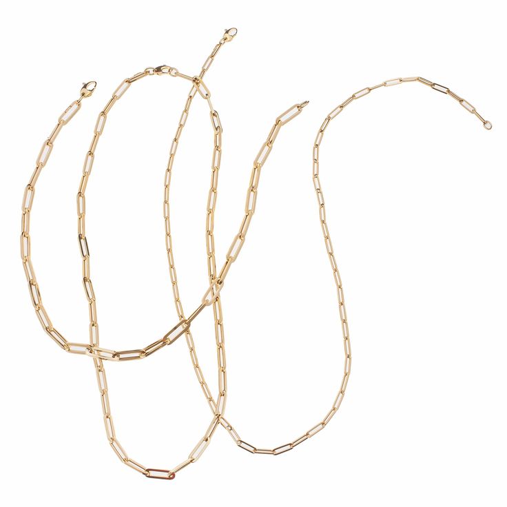 14K gold paper clip chain necklace is a must have for casual daily wear or with an elegant charm or charm enhancer to dress up an outfit. All pieces are hand-crafted in Italy and are semi-hollow gold, 4.2mm thick. The best way to wear a paper clip chain necklace is with multiple charms and a charm enhancer, layered on top of a tennis necklace and/or other gold chains which can be worn to the beach or to a formal event. 14K & 18K gold 4.1 grams for 16 inch chain. Available in Yellow Gold, Rose Gold and White Gold Made with love in Los Angeles Complimentary gift wrapping provided Any of our chains can be made in custom lengths for bracelets, necklaces and anklets. Custom orders are typically fulfilled within 2-3 days. Everyday Figaro Chain Necklace With Rectangular Links, Luxury Paperclip Chain Necklace With Oval Link, Everyday Luxury Oval Link Paperclip Necklace, Gold Paperclip Chain Necklace For Everyday Luxury, Everyday Luxury Yellow Gold Paperclip Chain Necklace, Everyday 14k Gold Paperclip Necklace, Classic Necklace With Rectangular Paperclip Chain, Everyday Paperclip Bracelet With Figaro Chain, 14k Gold Rectangular Chain Necklace For Everyday