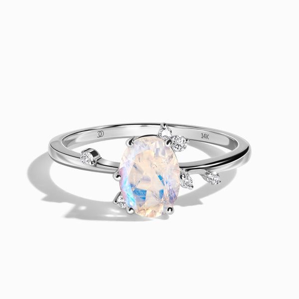 Luxury White Gold Moonstone Ring For Formal Occasions, Luxury Timeless White Gold Moonstone Ring, Forever Ring, Magic Rainbow, Forever Rings, Measure Ring Size, Gem Diamonds, Meaningful Jewelry, Moonstone Earrings